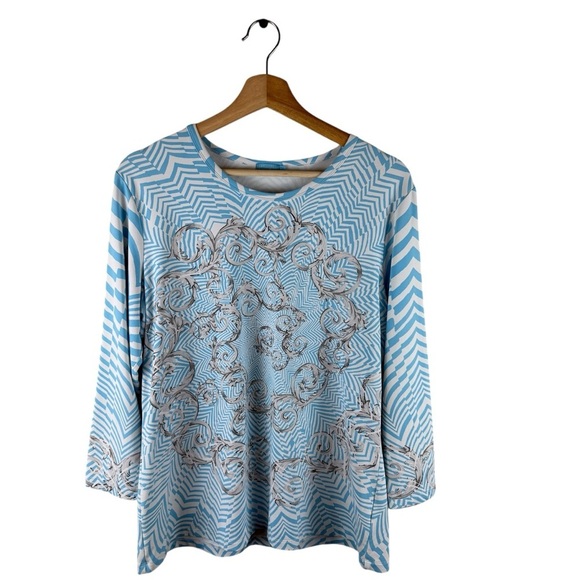 J.McLaughlin Catalina Cloth Geometric Print Top XL - Picture 1 of 7